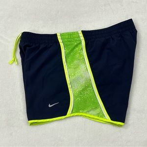 Nike Dri Fit Navy & Lime Seattle Seahawks Athletic Running Gym Shorts Womens S/M